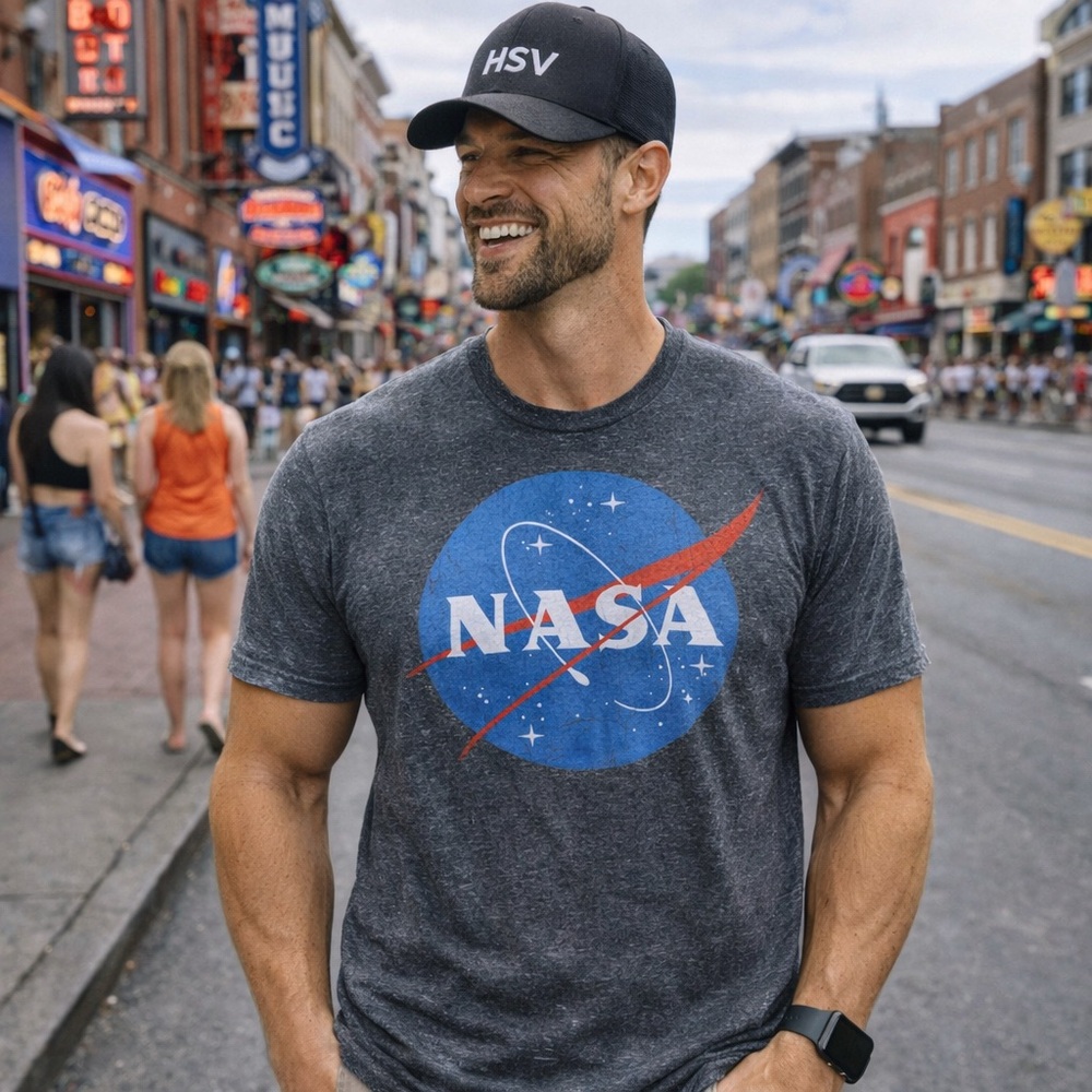 Vintage Classic NASA Logo Fifth Sun Tee Mens Size 2XL XXL Space Rocket Shirt